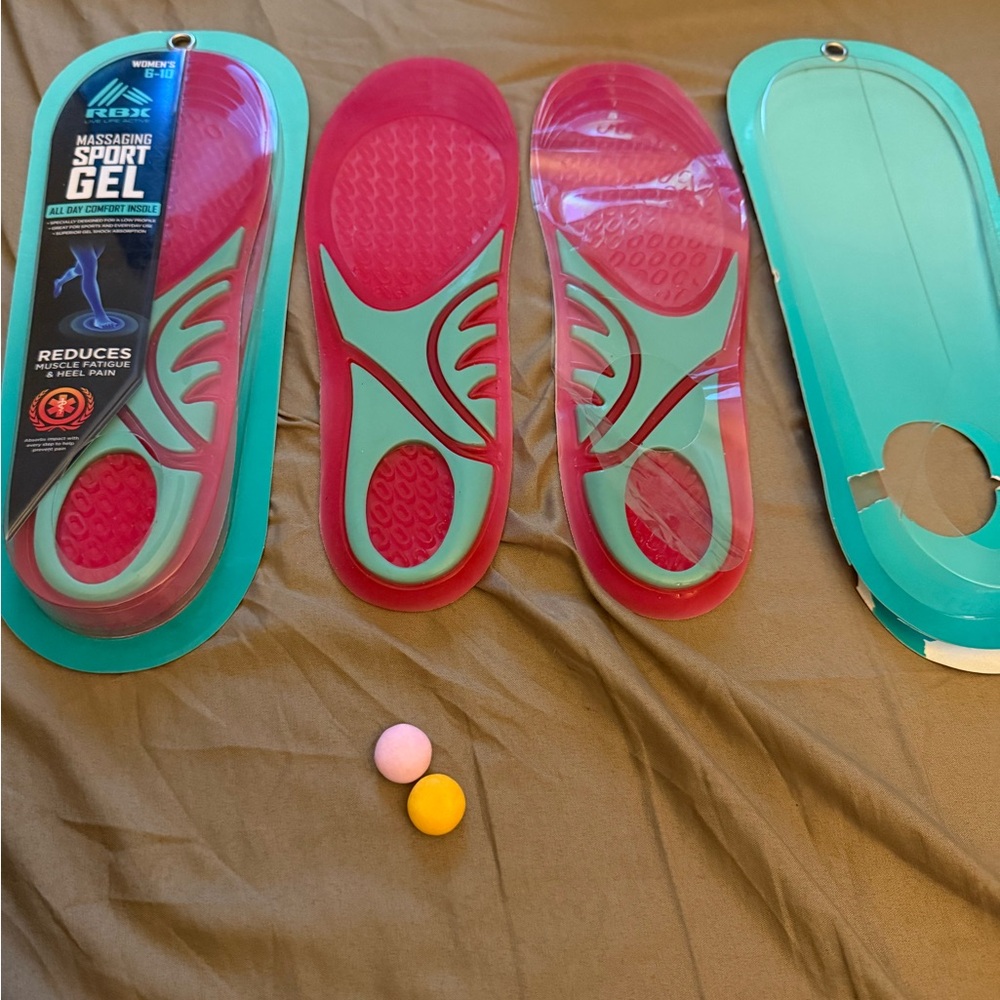 Sport Gel Insoles - Red and Teal